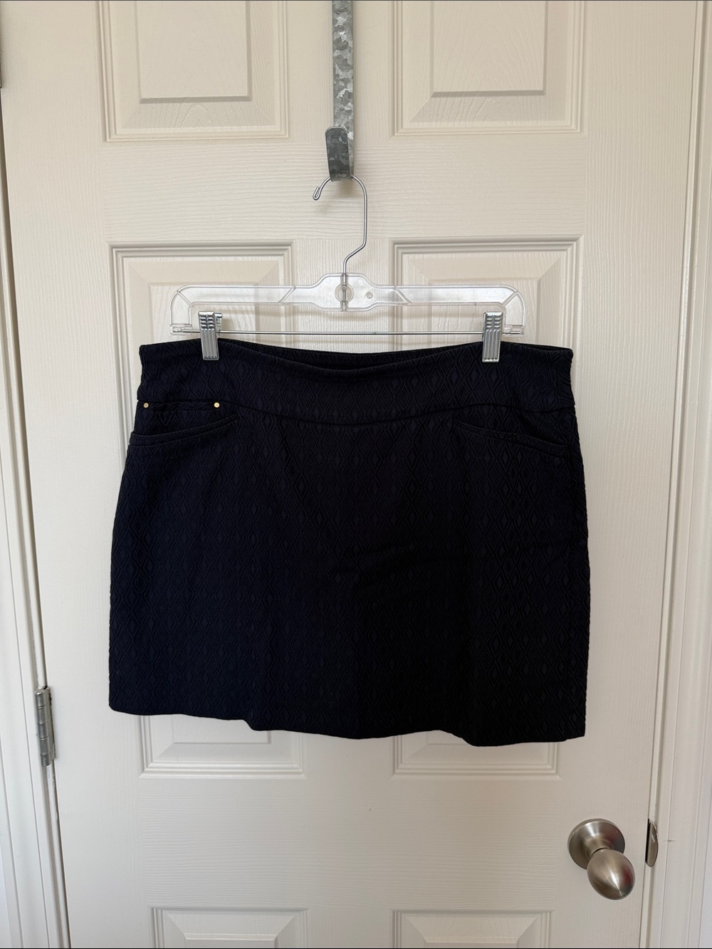 Black Textured Skirt - Women's